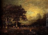Jules Dupre Landscape with Cows painting
